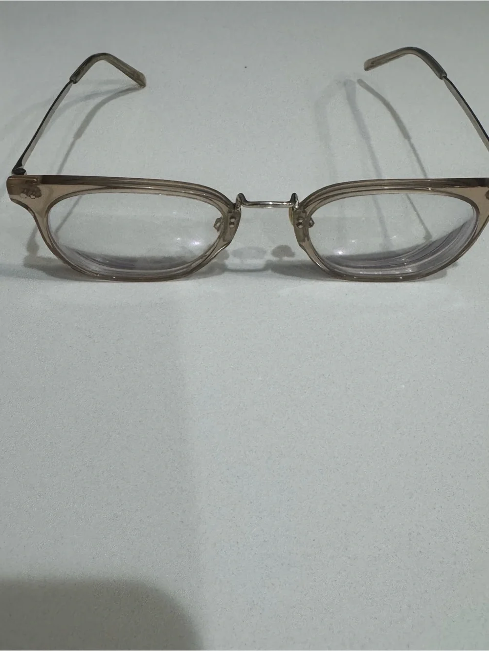 Halston Heritage Metallic Beige-Tone Eyeglass Temple Arm